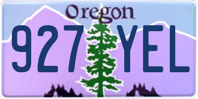 OR license plate 927YEL