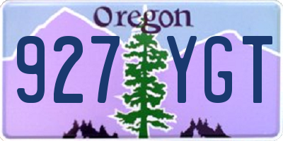 OR license plate 927YGT