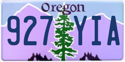 OR license plate 927YIA