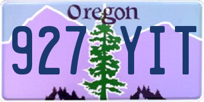 OR license plate 927YIT