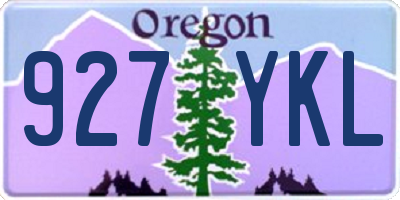OR license plate 927YKL