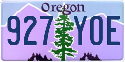 OR license plate 927YOE