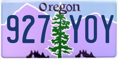 OR license plate 927YOY