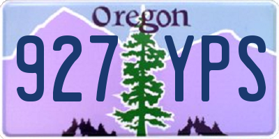 OR license plate 927YPS