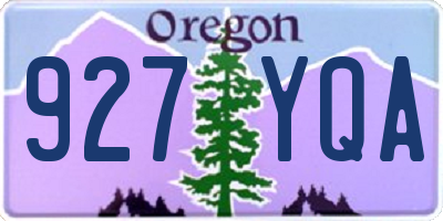 OR license plate 927YQA