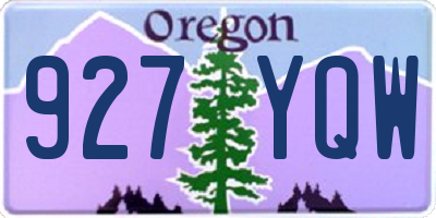 OR license plate 927YQW