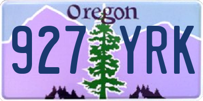 OR license plate 927YRK