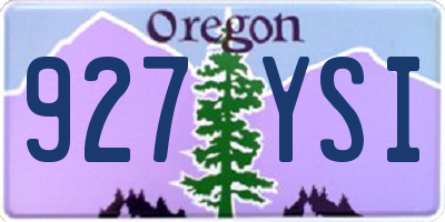 OR license plate 927YSI