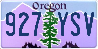 OR license plate 927YSV