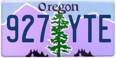 OR license plate 927YTE