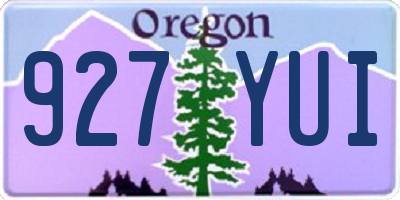 OR license plate 927YUI