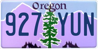 OR license plate 927YUN