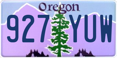 OR license plate 927YUW