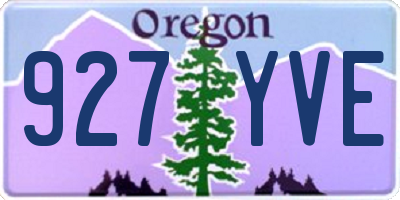 OR license plate 927YVE