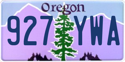 OR license plate 927YWA