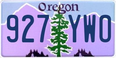 OR license plate 927YWO