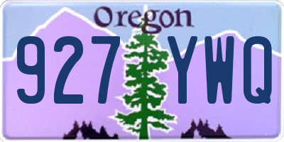 OR license plate 927YWQ