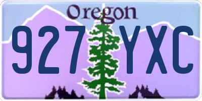 OR license plate 927YXC