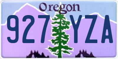 OR license plate 927YZA