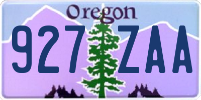 OR license plate 927ZAA