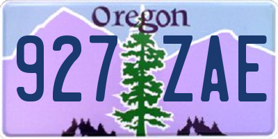 OR license plate 927ZAE