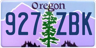 OR license plate 927ZBK