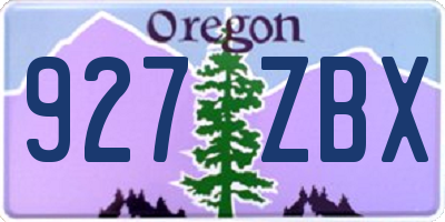 OR license plate 927ZBX
