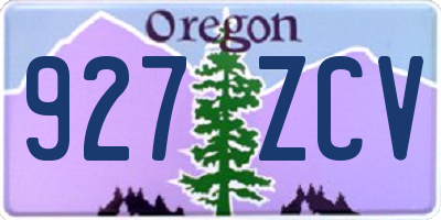 OR license plate 927ZCV
