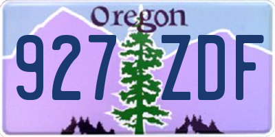 OR license plate 927ZDF