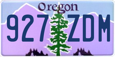 OR license plate 927ZDM
