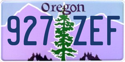 OR license plate 927ZEF