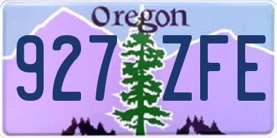 OR license plate 927ZFE