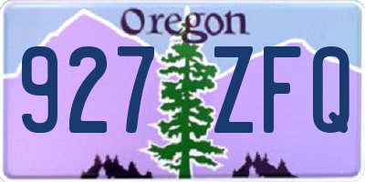 OR license plate 927ZFQ