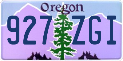 OR license plate 927ZGI