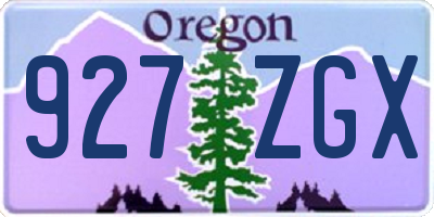 OR license plate 927ZGX