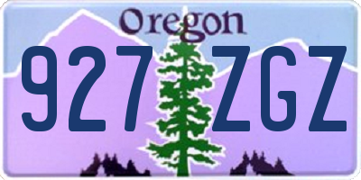 OR license plate 927ZGZ