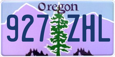 OR license plate 927ZHL