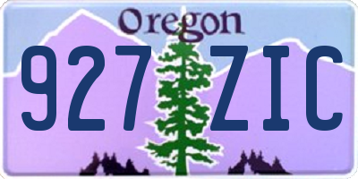 OR license plate 927ZIC