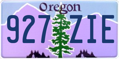 OR license plate 927ZIE