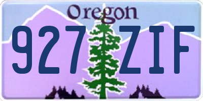OR license plate 927ZIF