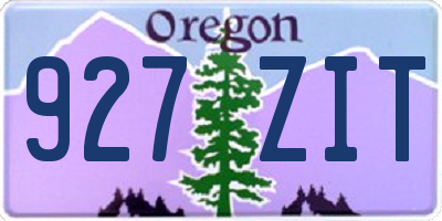 OR license plate 927ZIT