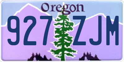 OR license plate 927ZJM