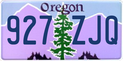 OR license plate 927ZJQ