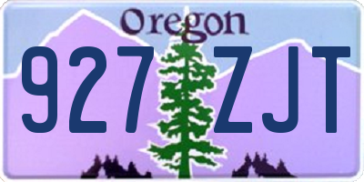 OR license plate 927ZJT