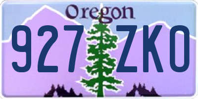 OR license plate 927ZKO