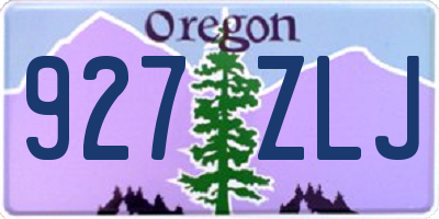 OR license plate 927ZLJ