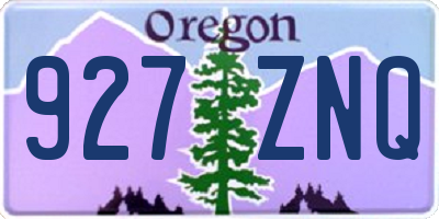 OR license plate 927ZNQ