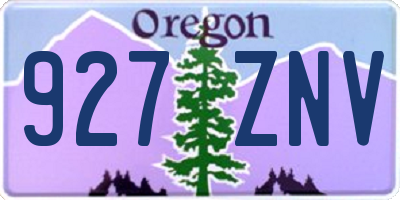 OR license plate 927ZNV