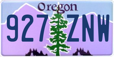 OR license plate 927ZNW