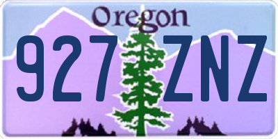 OR license plate 927ZNZ